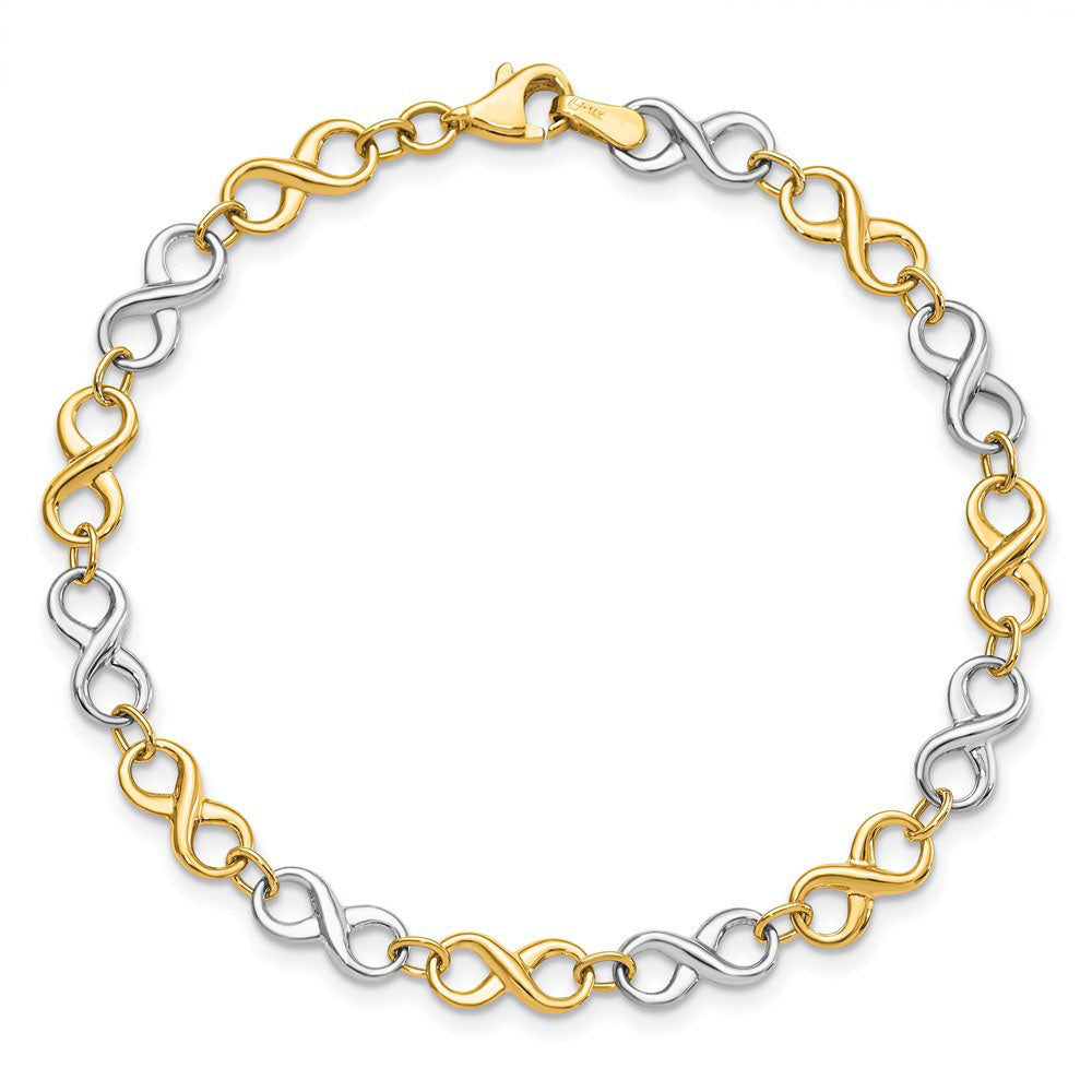 Alternate view of the 14k Two Tone Gold, 5mm Figure-8 Chain Link Bracelet, 7.25 Inch by The Black Bow Jewelry Co.