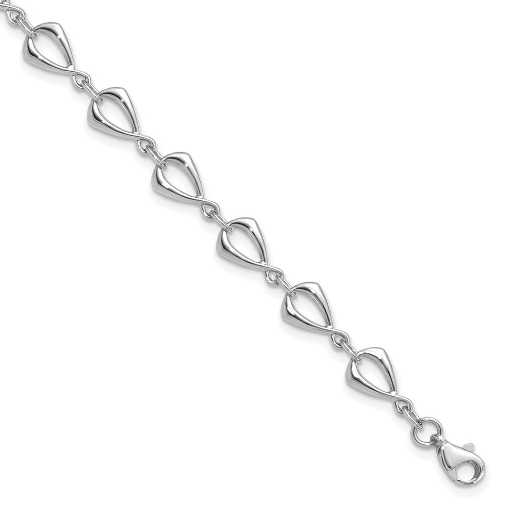 14k White Gold 6mm Polished Fancy Link Chain Bracelet, 7.5 Inch, Item B11860 by The Black Bow Jewelry Co.
