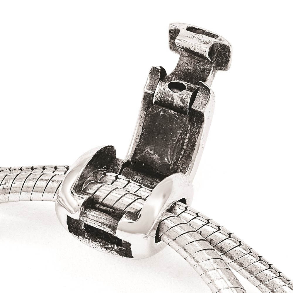 Alternate view of the Sterling Silver & Pink Crystal Love Heart Adjustable Starter Bracelet by The Black Bow Jewelry Co.