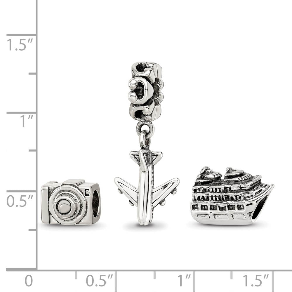 Alternate view of the Sterling Silver Travel Bug Bead Charm Set of 3 by The Black Bow Jewelry Co.