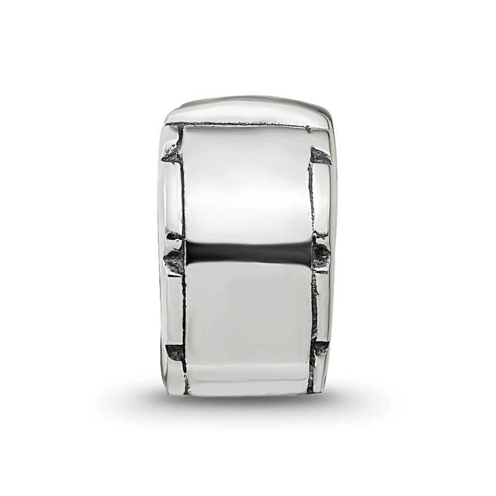 Alternate view of the Sterling Silver Notched Hinged Clip Bead Charm by The Black Bow Jewelry Co.