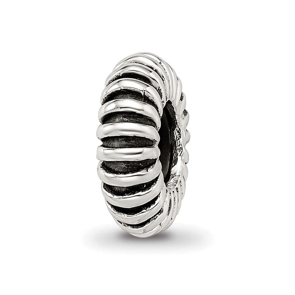 Sterling Silver Fluted Stopper and Spacer Bead Charm, Item B11967 by The Black Bow Jewelry Co.