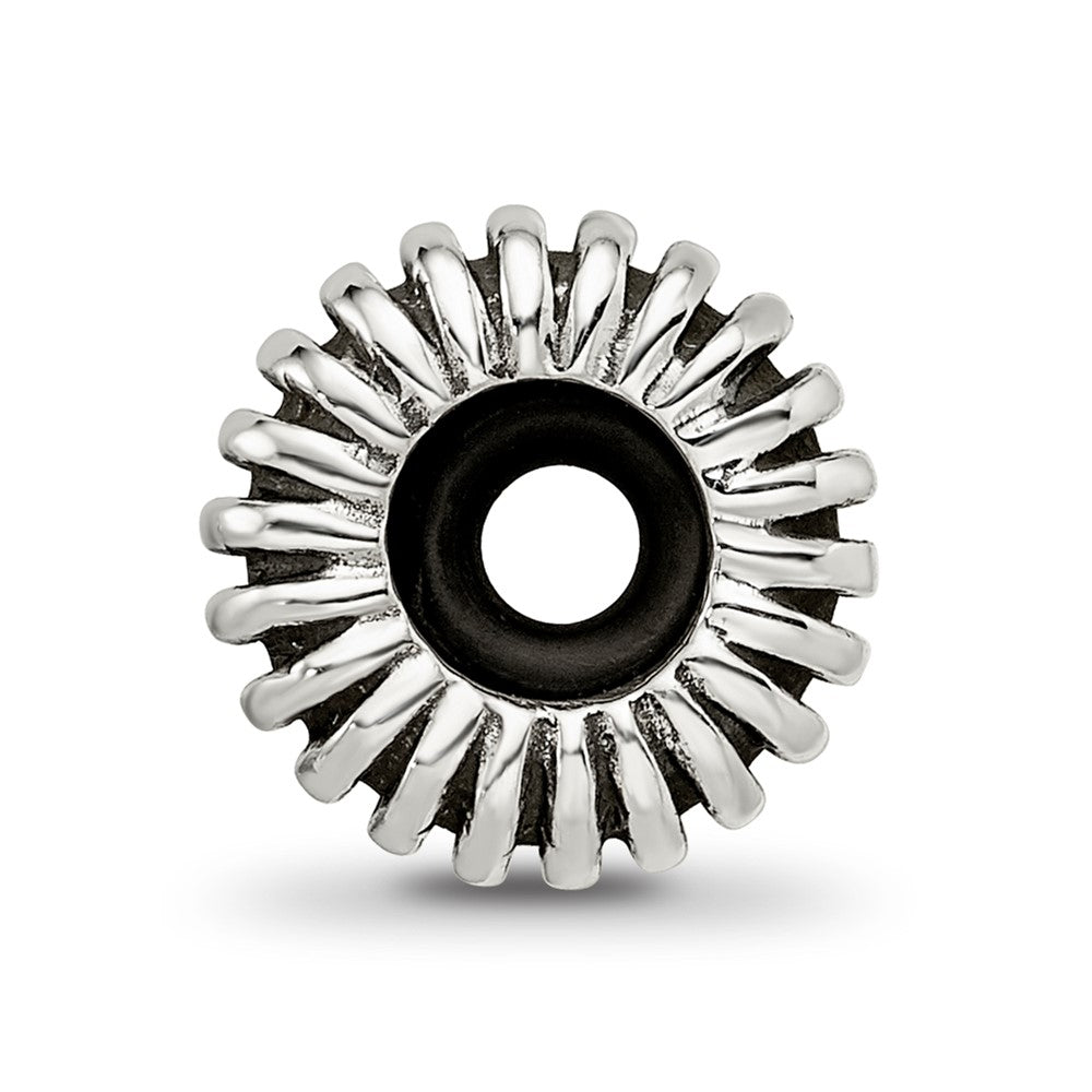 Alternate view of the Sterling Silver Fluted Stopper and Spacer Bead Charm by The Black Bow Jewelry Co.