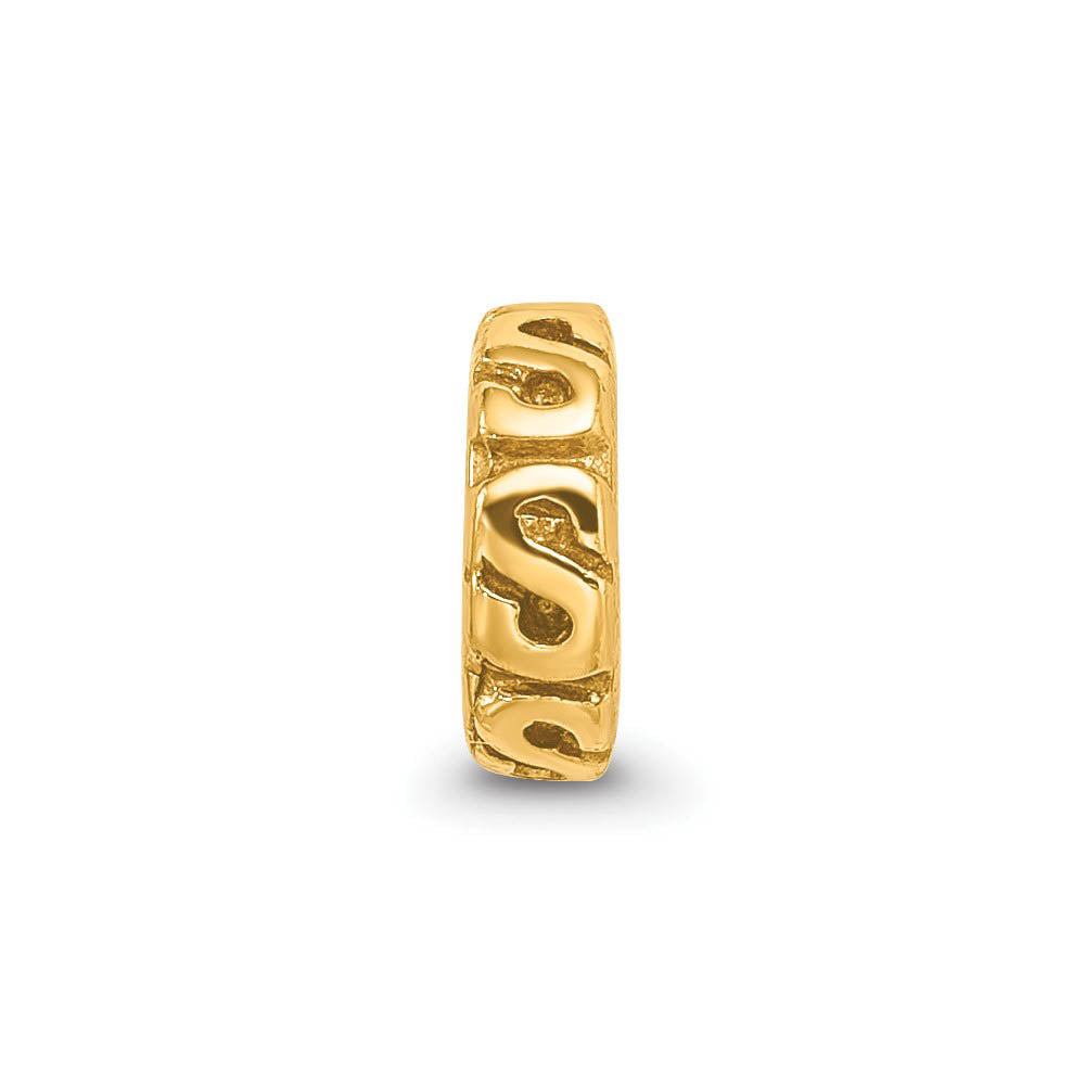 Alternate view of the 14k Yellow Gold Plated Sterling Silver Swirl Spacer Bead Charm by The Black Bow Jewelry Co.
