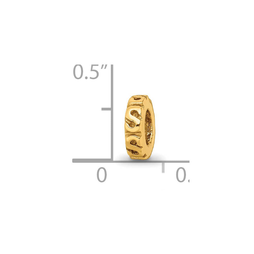 Alternate view of the 14k Yellow Gold Plated Sterling Silver Swirl Spacer Bead Charm by The Black Bow Jewelry Co.