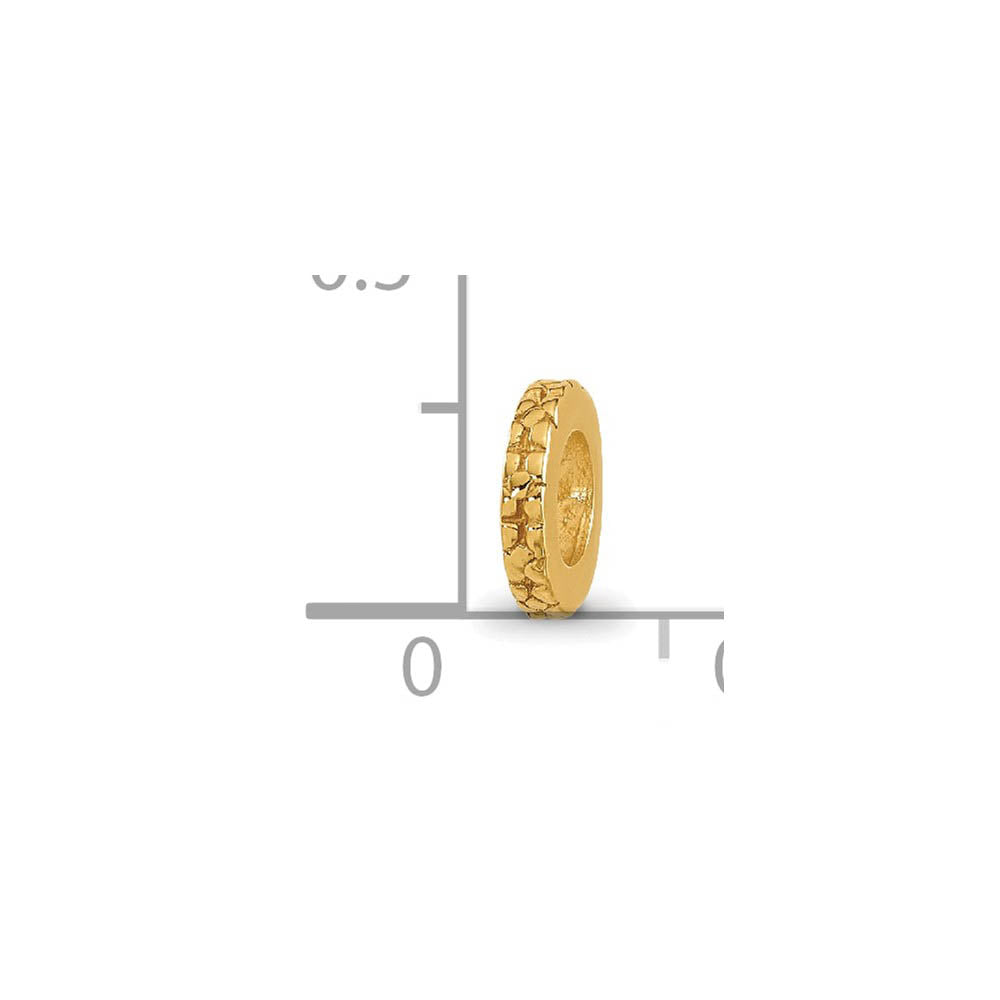 Alternate view of the 14k Yellow Gold Plated Sterling Silver Floral Spacer Bead Charm by The Black Bow Jewelry Co.