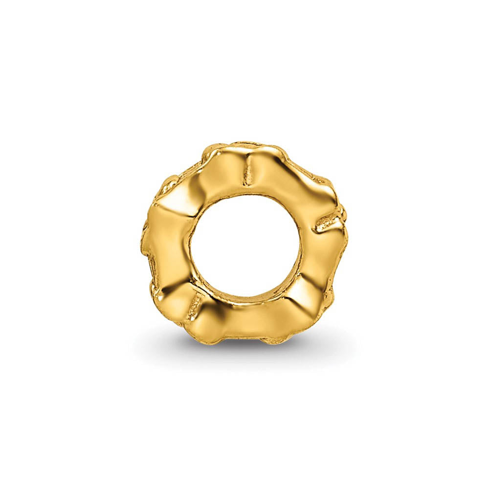Alternate view of the 14k Yellow Gold Plated Sterling Silver Flower Spacer Bead Charm by The Black Bow Jewelry Co.