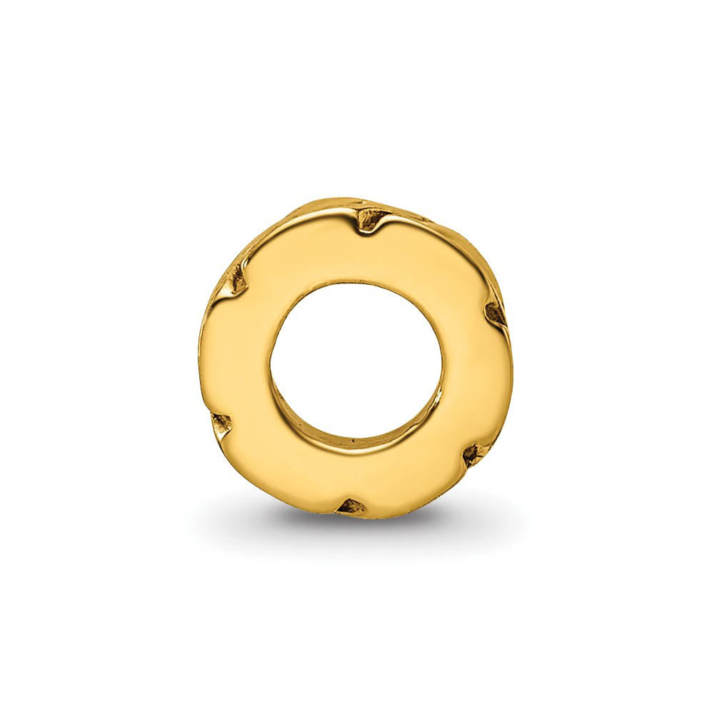 Alternate view of the 14k Yellow Gold Plated Sterling Silver Leaf Design Spacer Bead Charm by The Black Bow Jewelry Co.