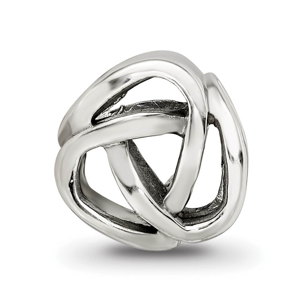 Alternate view of the Sterling Silver Antiqued Bali Knot Bead Charm by The Black Bow Jewelry Co.