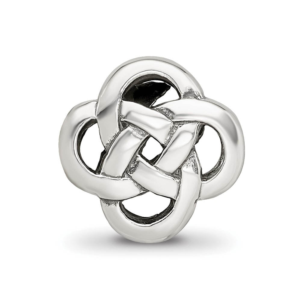 Alternate view of the Sterling Silver Polished & Antiqued Celtic Knot Bead Charm by The Black Bow Jewelry Co.