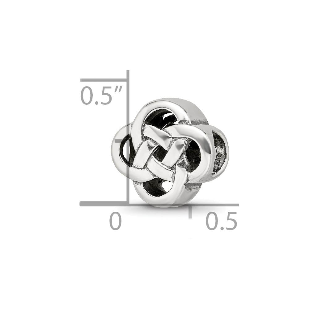 Alternate view of the Sterling Silver Polished & Antiqued Celtic Knot Bead Charm by The Black Bow Jewelry Co.