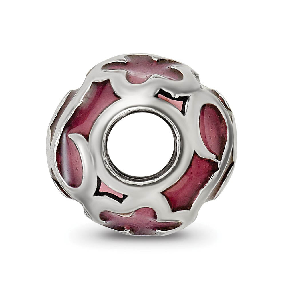 Alternate view of the Sterling Silver Purple Filigree Enameled Bead Charm by The Black Bow Jewelry Co.