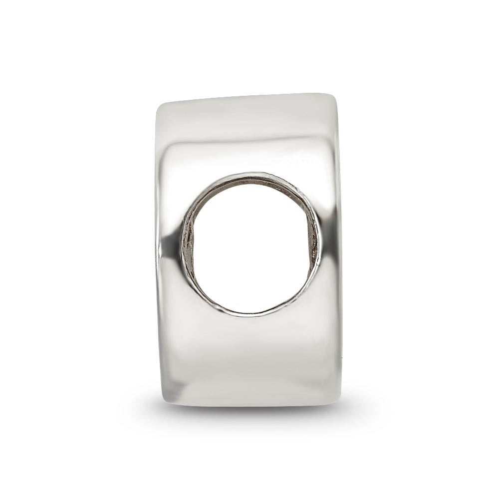 Alternate view of the Sterling Silver and 14k Gold Plated Flower Cylinder Bead Charm, 10mm by The Black Bow Jewelry Co.