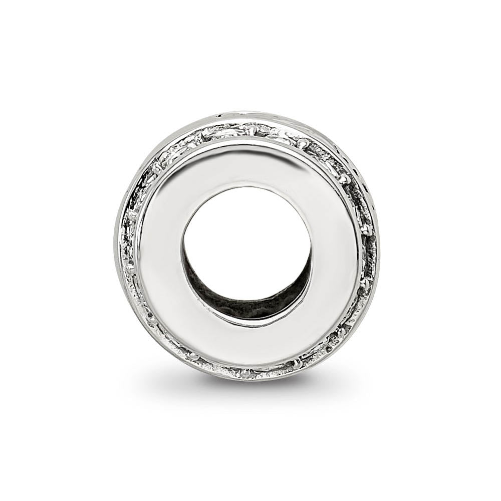 Alternate view of the Sterling Silver & Crystals Shoot for The Moon Barrel Bead Charm by The Black Bow Jewelry Co.