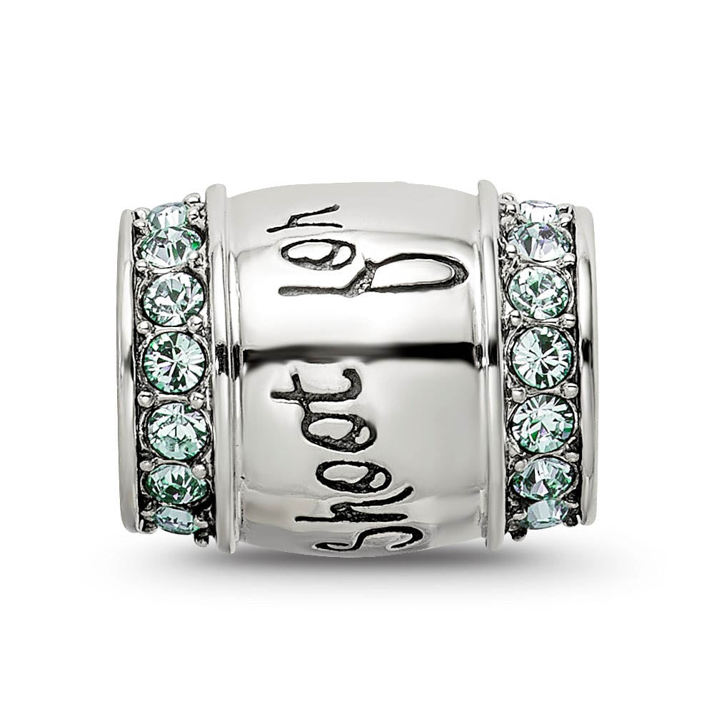 Alternate view of the Sterling Silver & Crystals Shoot for The Moon Barrel Bead Charm by The Black Bow Jewelry Co.
