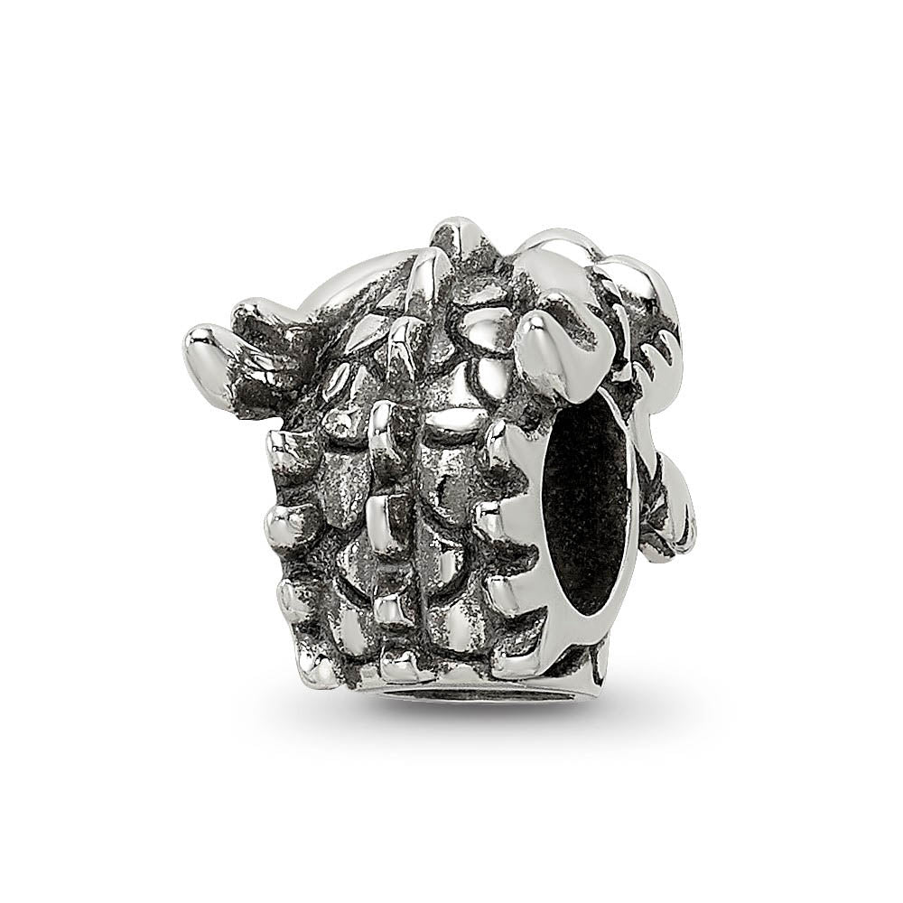 Alternate view of the Sterling Silver Chinese New Year Dragon Head Bead Charm by The Black Bow Jewelry Co.