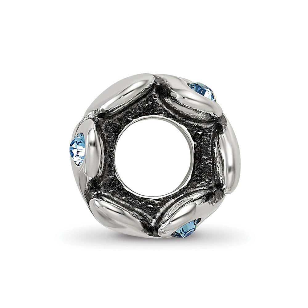 Alternate view of the Sterling Silver & Crystals Endless Hearts Bead Charm by The Black Bow Jewelry Co.