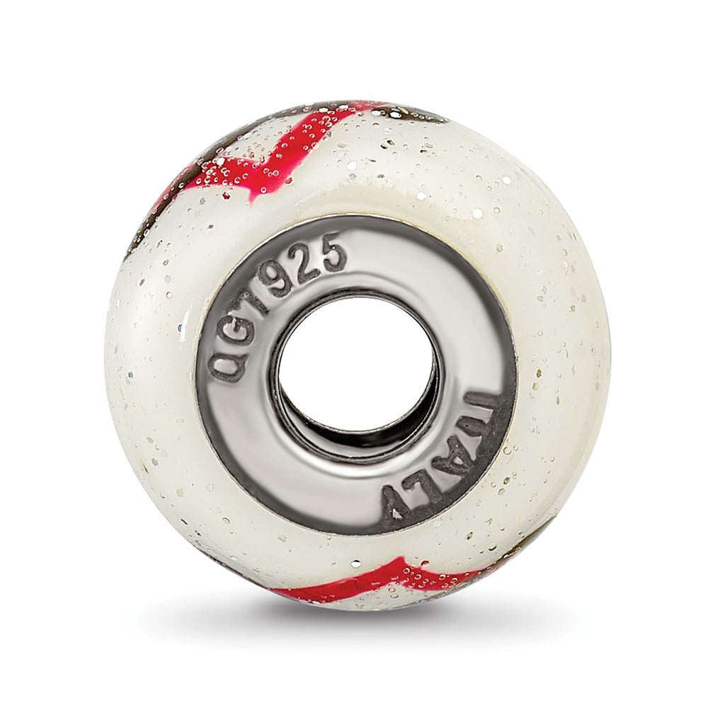 Alternate view of the Infinity Heart Murano Glass and Sterling Silver Bead Charm by The Black Bow Jewelry Co.