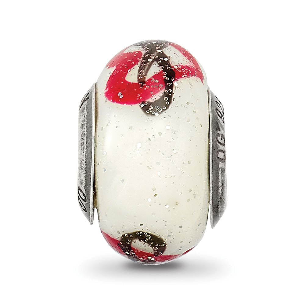 Alternate view of the Infinity Heart Murano Glass and Sterling Silver Bead Charm by The Black Bow Jewelry Co.