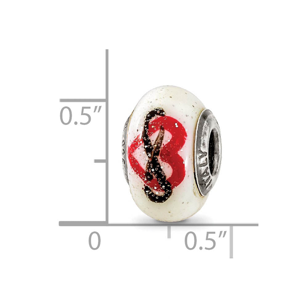 Alternate view of the Infinity Heart Murano Glass and Sterling Silver Bead Charm by The Black Bow Jewelry Co.
