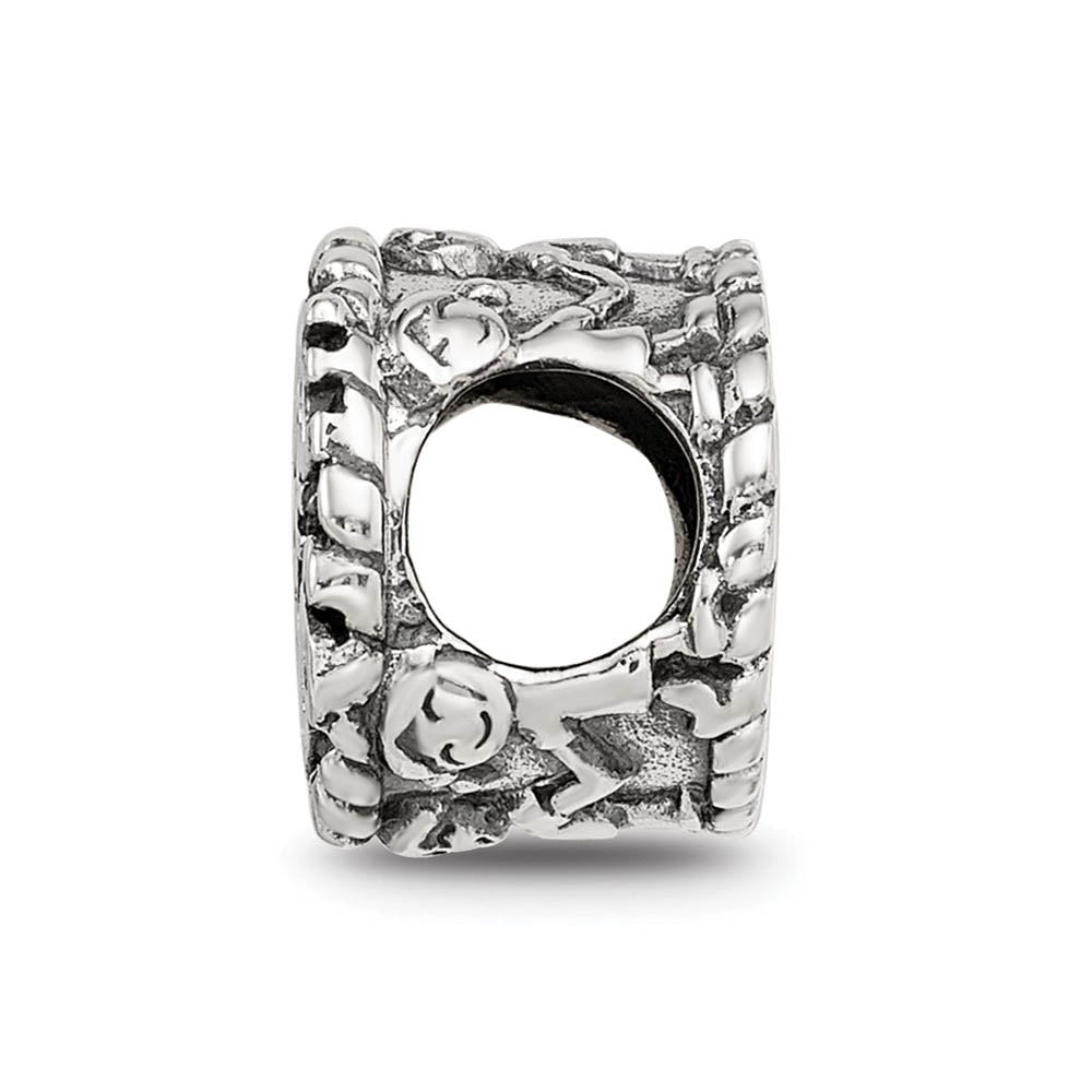 Alternate view of the Circle of Friends Bead Charm in Antiqued Sterling Silver by The Black Bow Jewelry Co.