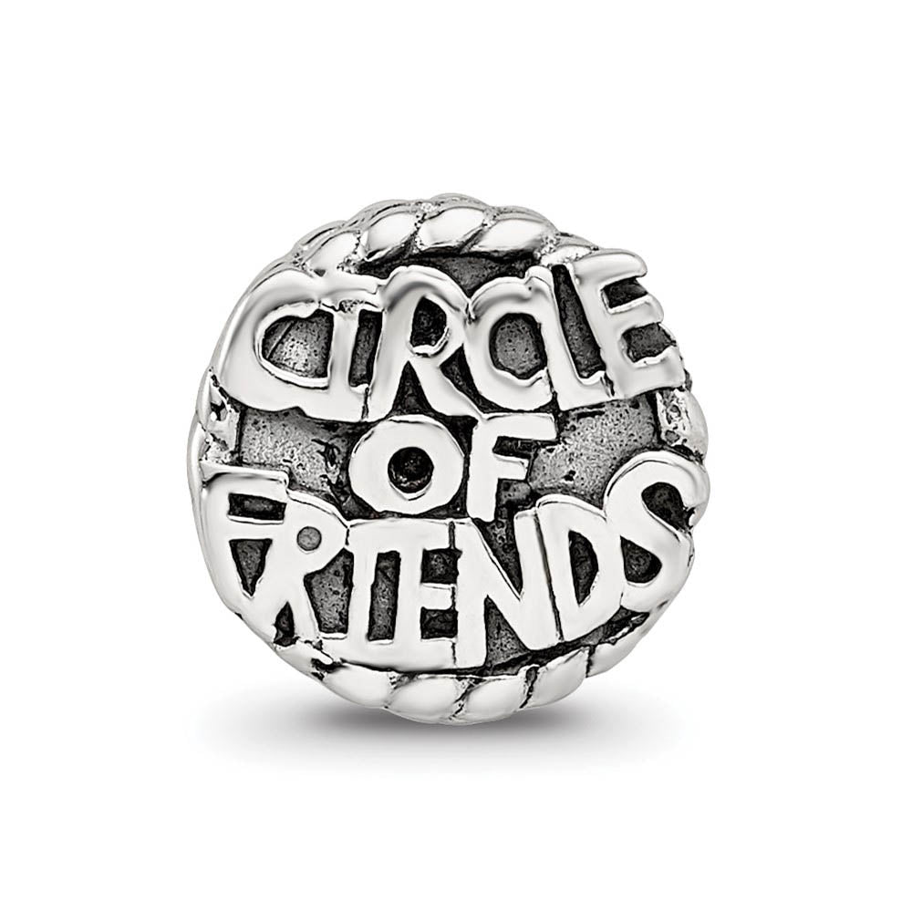 Alternate view of the Circle of Friends Bead Charm in Antiqued Sterling Silver by The Black Bow Jewelry Co.