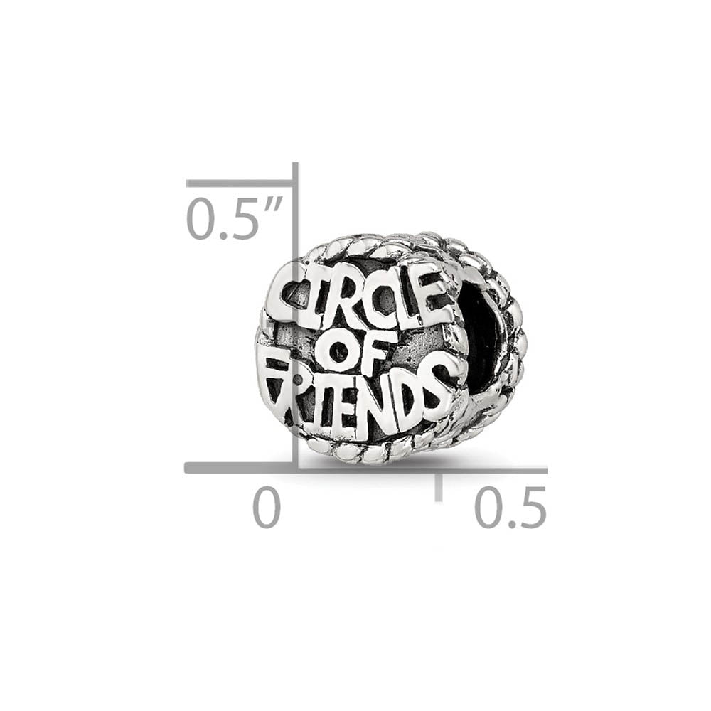 Alternate view of the Circle of Friends Bead Charm in Antiqued Sterling Silver by The Black Bow Jewelry Co.