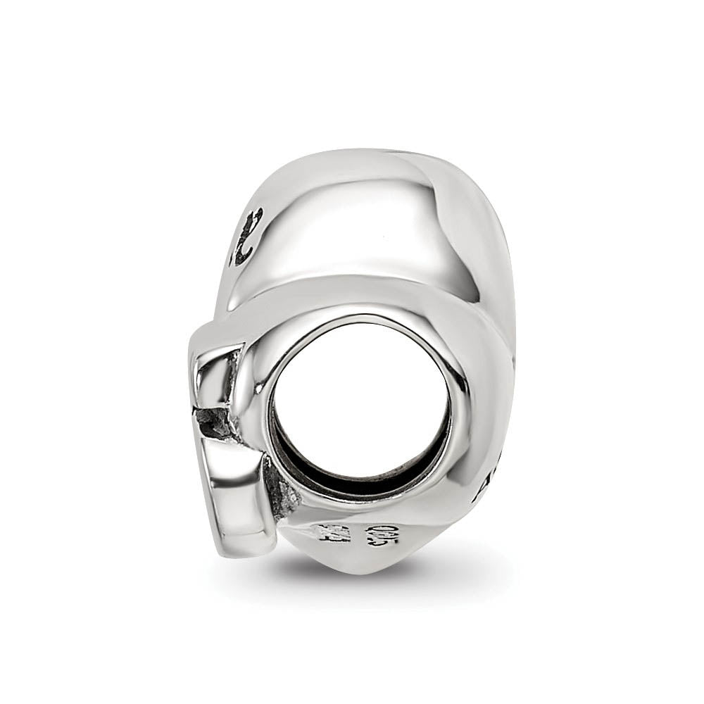 Alternate view of the Sterling Silver with Crystals 5th Anniversary Heart Bead Charm by The Black Bow Jewelry Co.