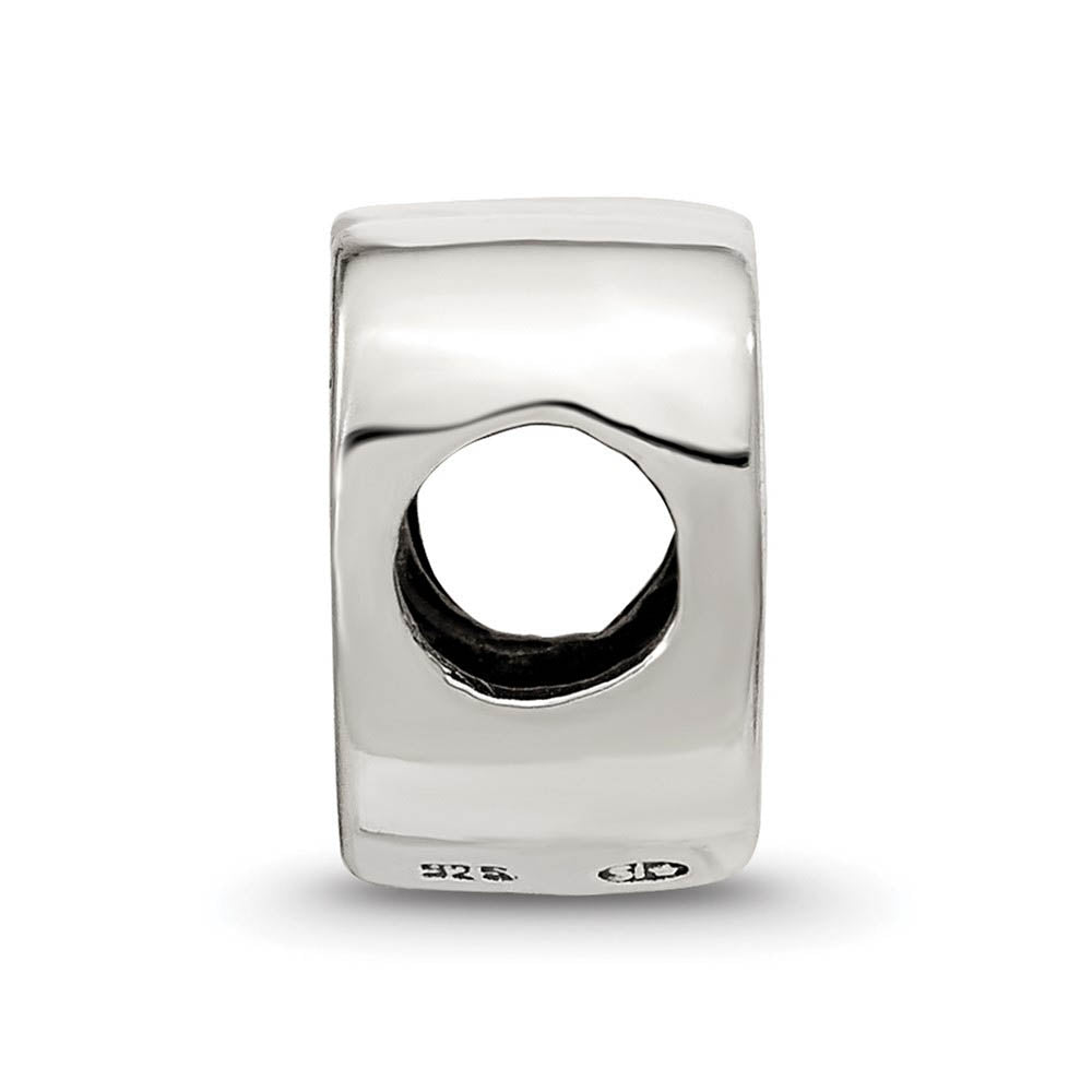 Alternate view of the Sterling Silver Floral MOM Heart Bead Charm by The Black Bow Jewelry Co.