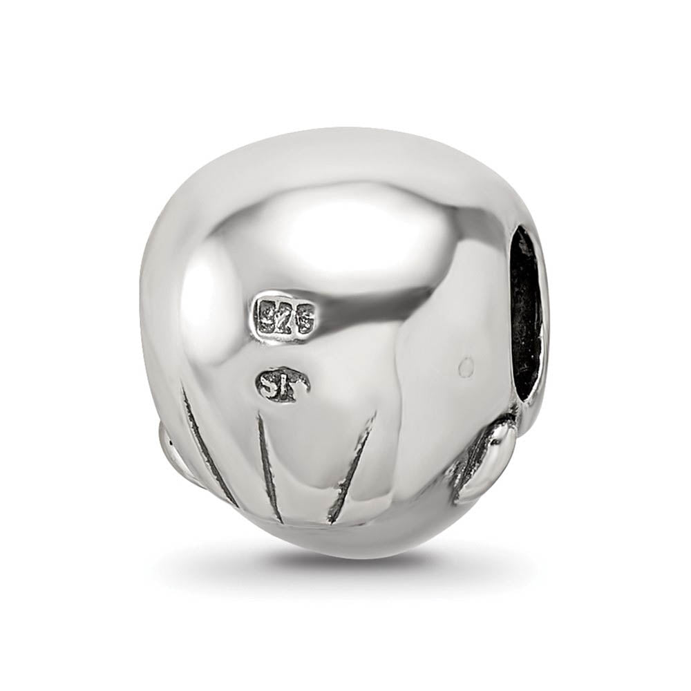 Alternate view of the Sterling Silver Little Boy's Head Bead Charm by The Black Bow Jewelry Co.