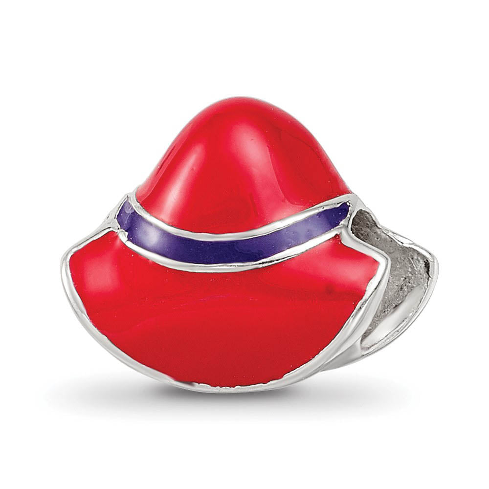 Alternate view of the Sterling Silver & Enameled Red Hat Society Bead Charm by The Black Bow Jewelry Co.
