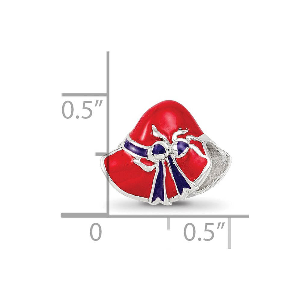 Alternate view of the Sterling Silver & Enameled Red Hat Society Bead Charm by The Black Bow Jewelry Co.