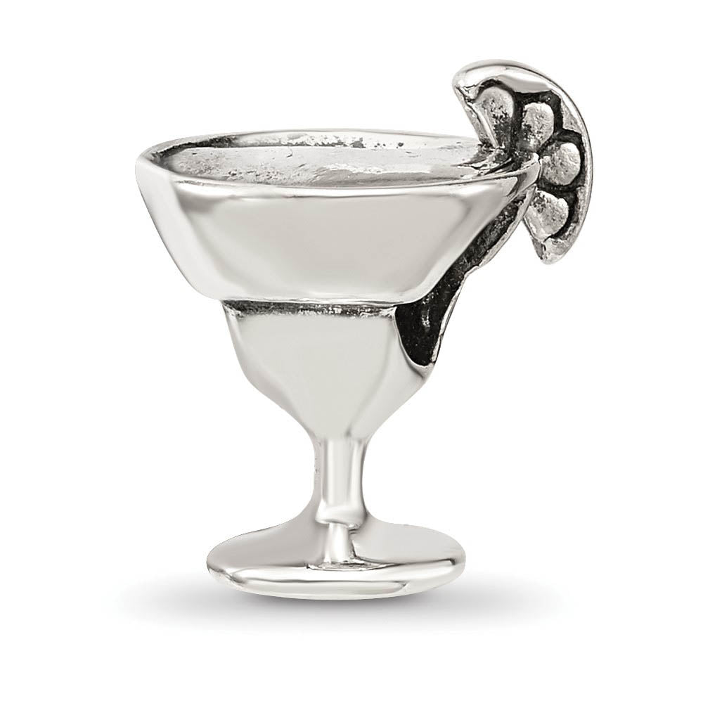 Alternate view of the Sterling Silver Margarita Glass Bead Charm by The Black Bow Jewelry Co.