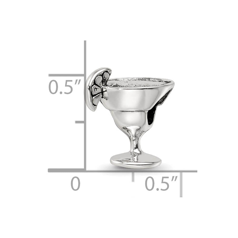 Alternate view of the Sterling Silver Margarita Glass Bead Charm by The Black Bow Jewelry Co.