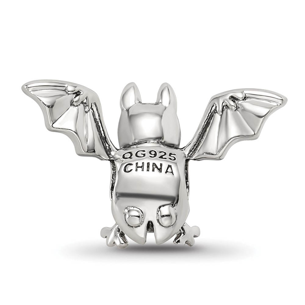 Alternate view of the Vampire Bat Bead Charm in Antiqued Sterling Silver by The Black Bow Jewelry Co.