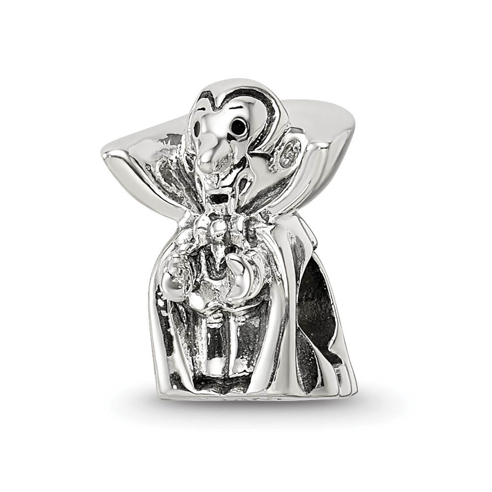 Antiqued Sterling Silver Vampire Bead Charm, Item B12220 by The Black Bow Jewelry Co.