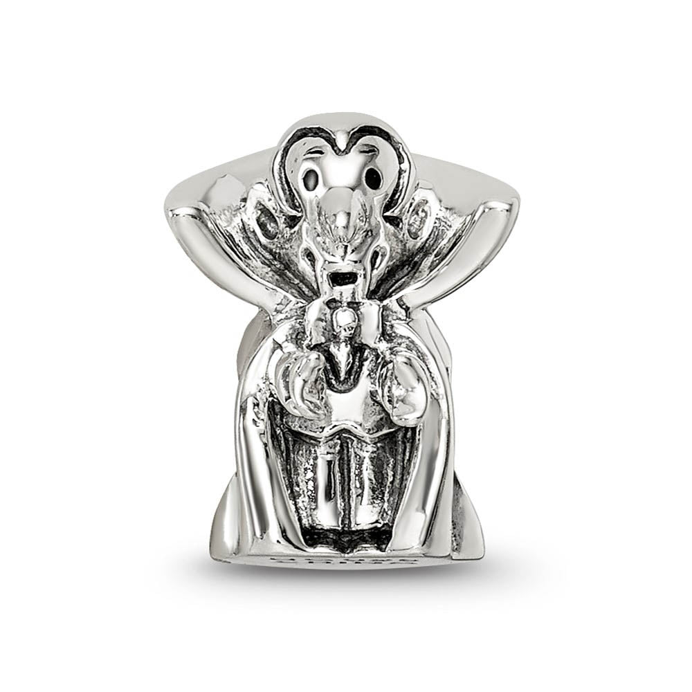 Alternate view of the Antiqued Sterling Silver Vampire Bead Charm by The Black Bow Jewelry Co.