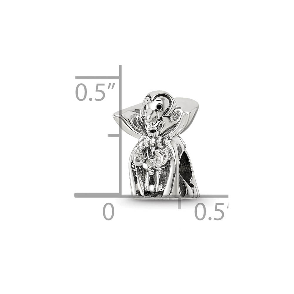 Alternate view of the Antiqued Sterling Silver Vampire Bead Charm by The Black Bow Jewelry Co.