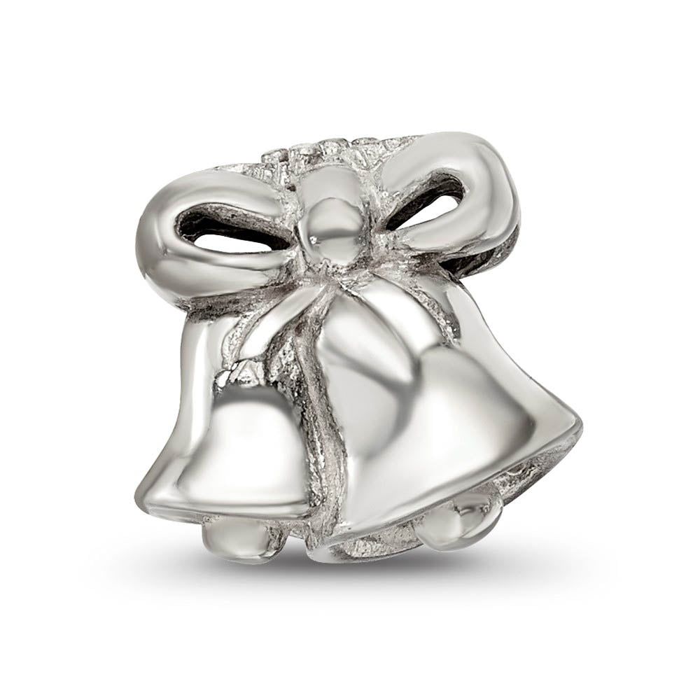 Alternate view of the Christmas Bells Bead Charm in Antiqued Sterling Silver by The Black Bow Jewelry Co.