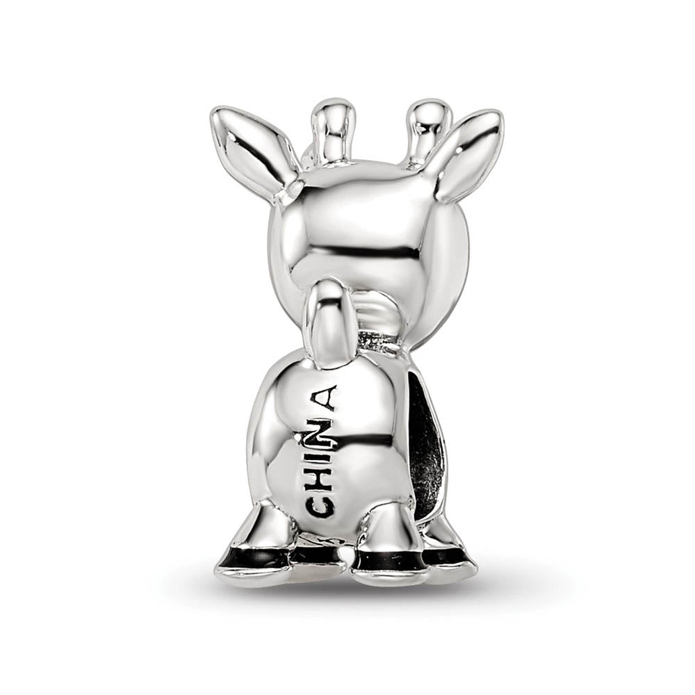 Alternate view of the Sterling Silver and Enamel Red Nosed Rudolph Bead Charm by The Black Bow Jewelry Co.