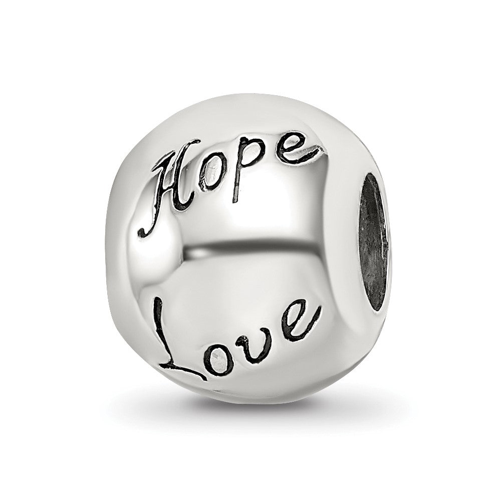 Alternate view of the Sterling Silver, Enameled &amp; Crystal Cross Faith Hope Love Bead Charm by The Black Bow Jewelry Co.