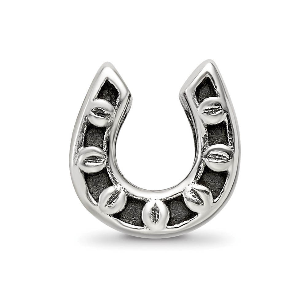Alternate view of the Sterling Silver Horseshoe Bead Charm by The Black Bow Jewelry Co.
