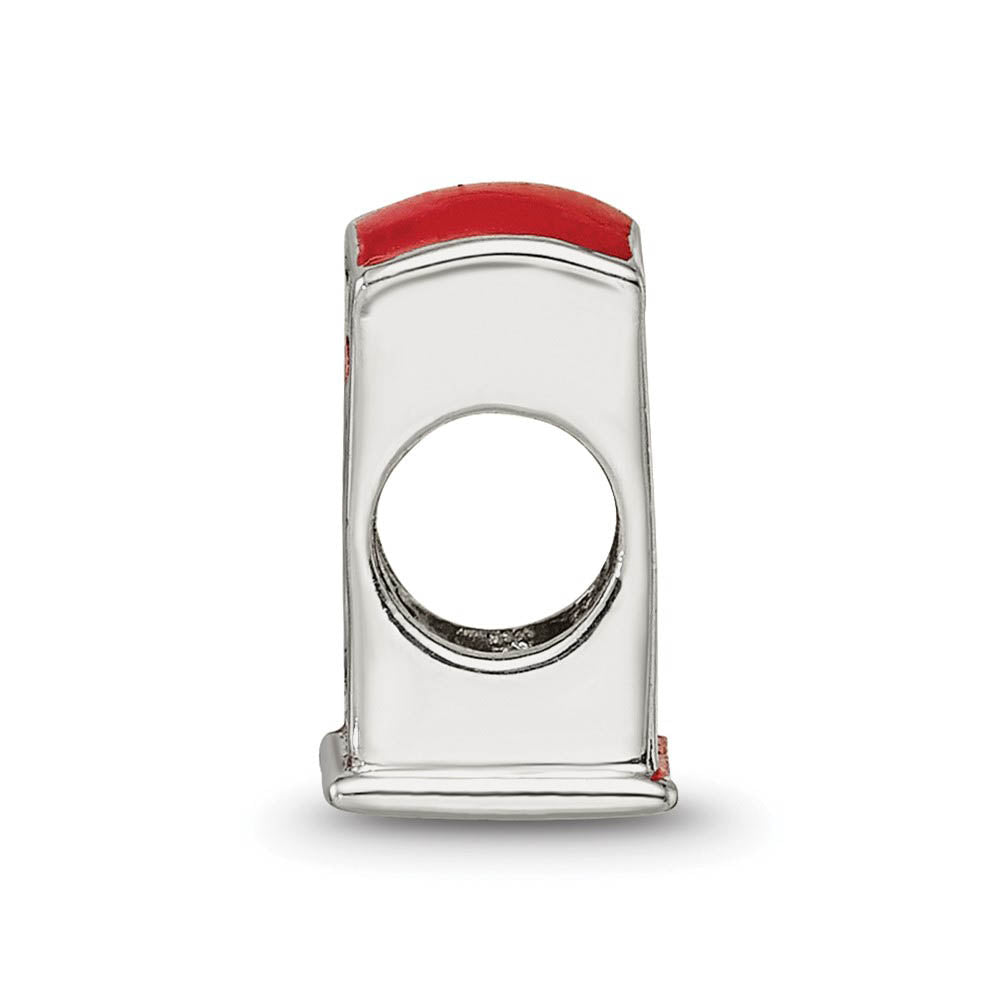 Alternate view of the Sterling Silver Red Enameled Telephone Booth Bead Charm by The Black Bow Jewelry Co.