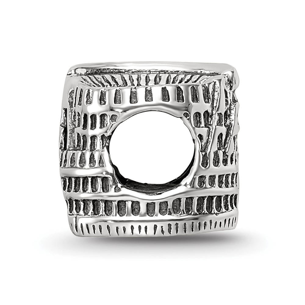 Alternate view of the 3D Colosseum Bead Charm in Antiqued Sterling Silver by The Black Bow Jewelry Co.