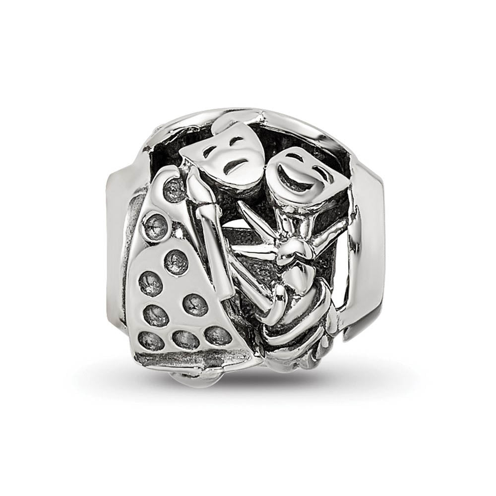 Alternate view of the New York Collage Sterling Silver and Crystal Bead Charm by The Black Bow Jewelry Co.