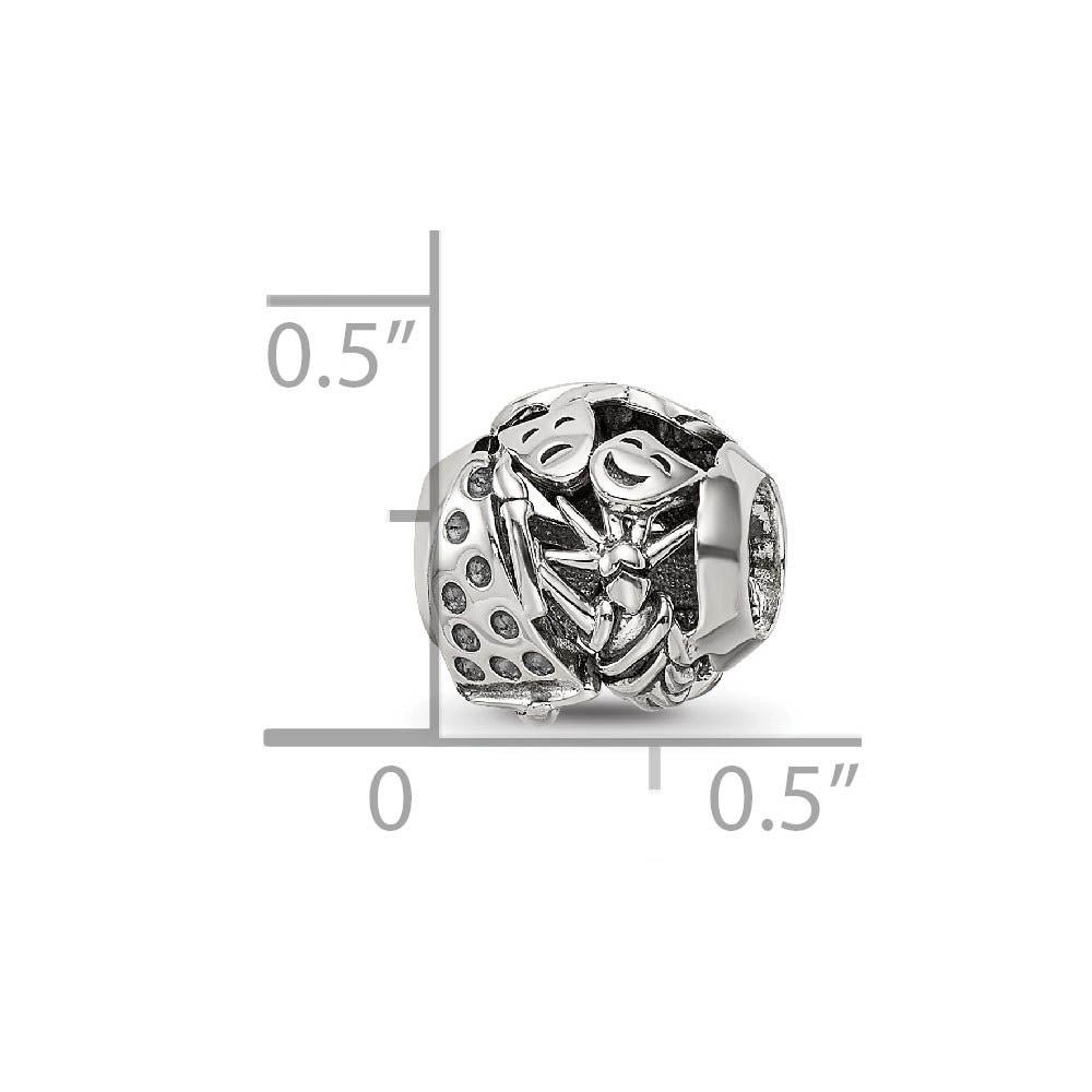 Alternate view of the New York Collage Sterling Silver and Crystal Bead Charm by The Black Bow Jewelry Co.