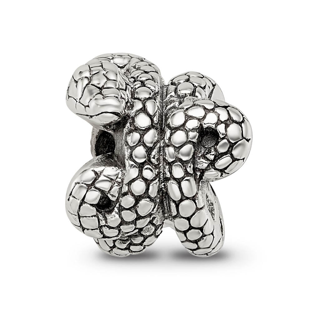 Alternate view of the Antiqued Sterling Silver 3D Snake Bead Charm by The Black Bow Jewelry Co.