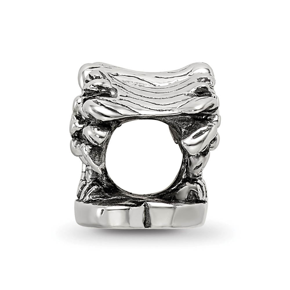 Alternate view of the Double Sided Palm Trees Bead Charm in Antiqued Sterling Silver by The Black Bow Jewelry Co.