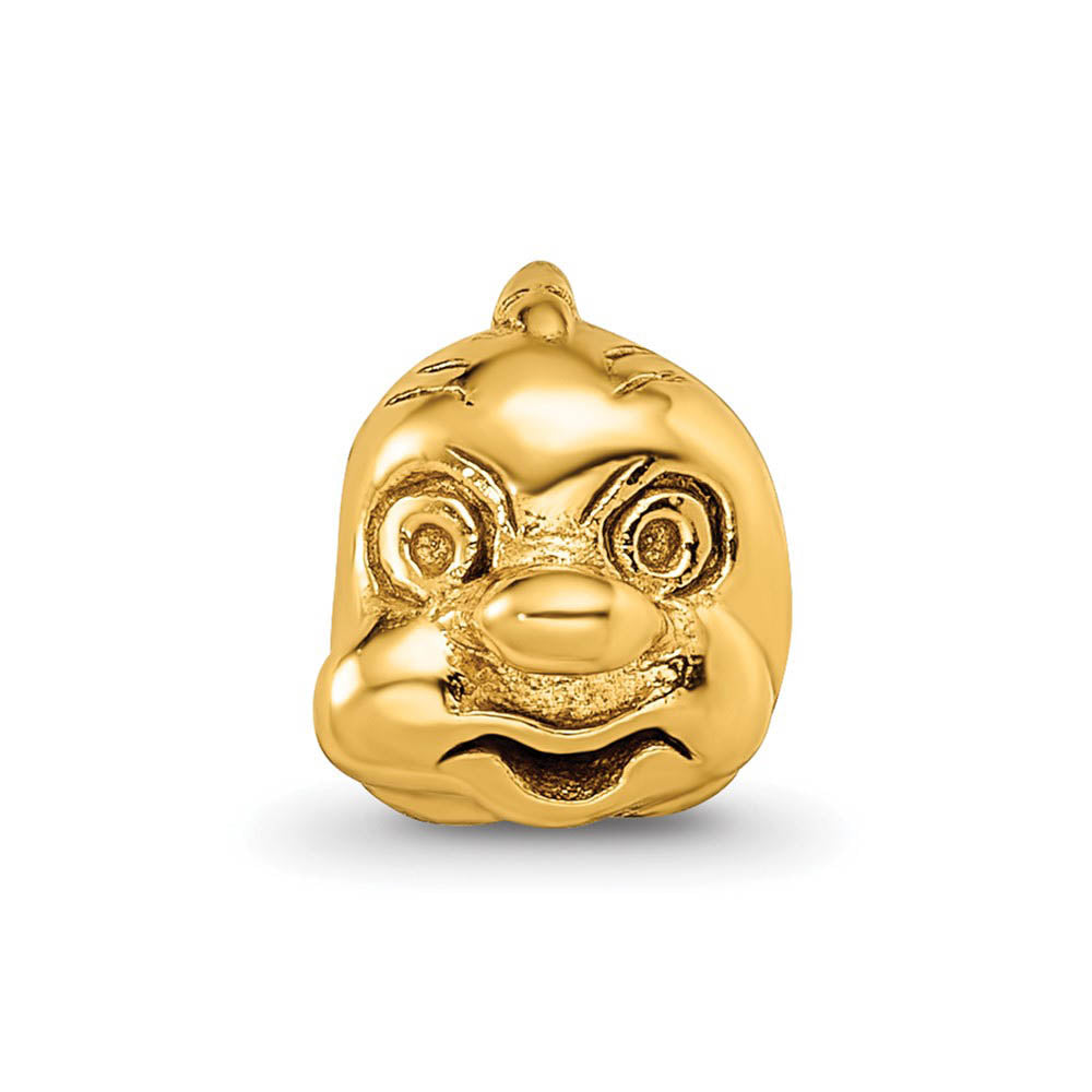 Alternate view of the Animated Fish Bead Charm in 14k Yellow Gold Plated Sterling Silver by The Black Bow Jewelry Co.