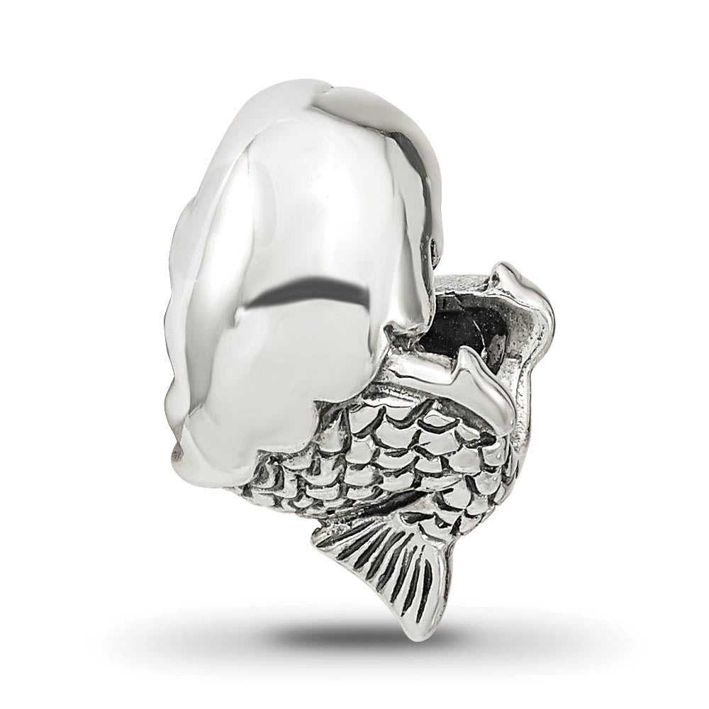 Alternate view of the Sterling Silver 3D Mermaid Bead Charm by The Black Bow Jewelry Co.